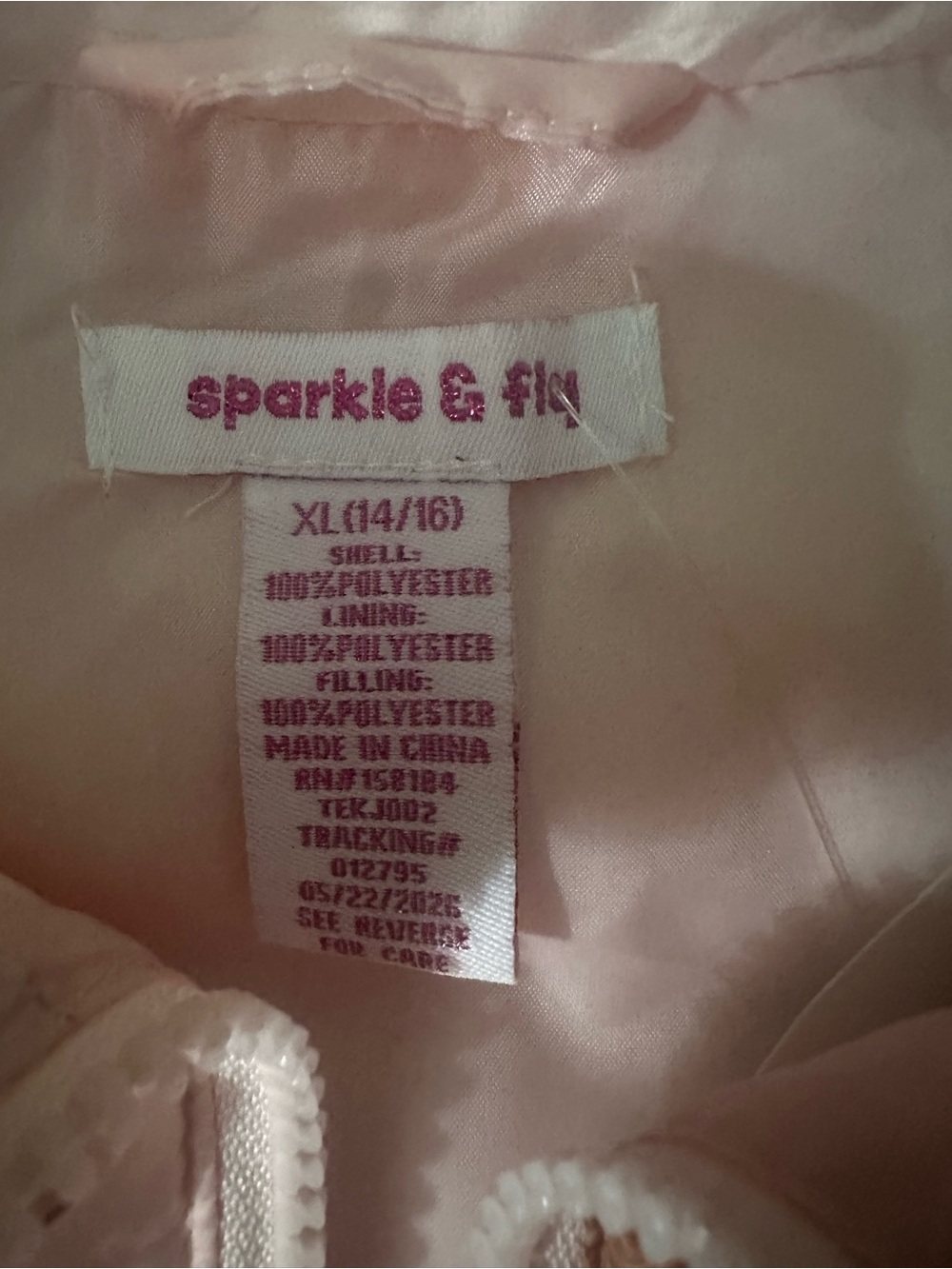 NWT Sparkle & Fly Pink Teddy Bear Puffer Vest (Girls XL 14/16) - Picture 3 of 4